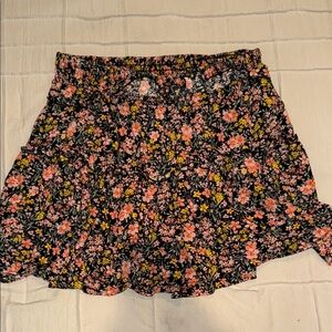 American Eagle Outfitters Pink Floral Ruffled Mini Skirt